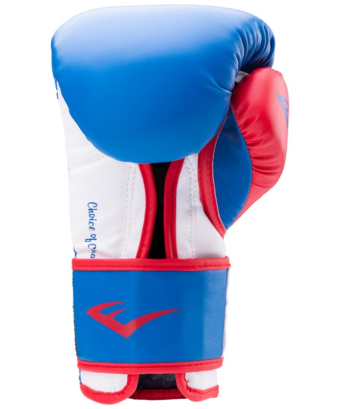 Перчатки боксерские Everlast Powerlock P00000727-14, 14oz, к/з, синий/красный