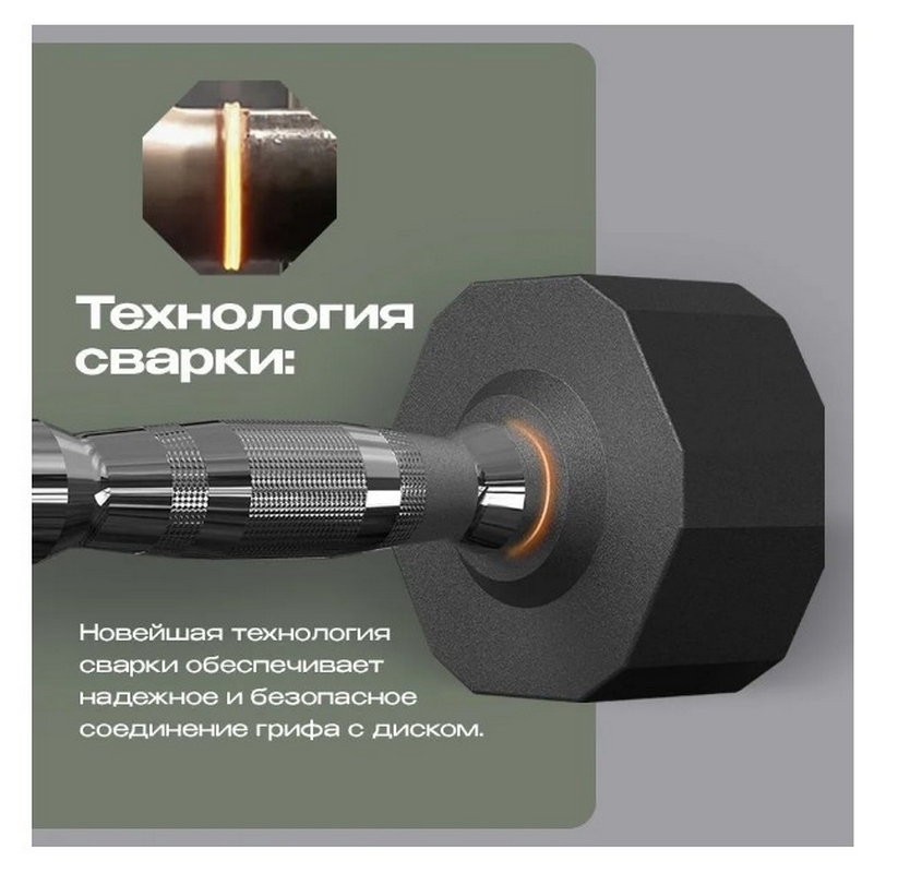 Гантель обрезиненная 24кг PROIRON Г1240ОБР