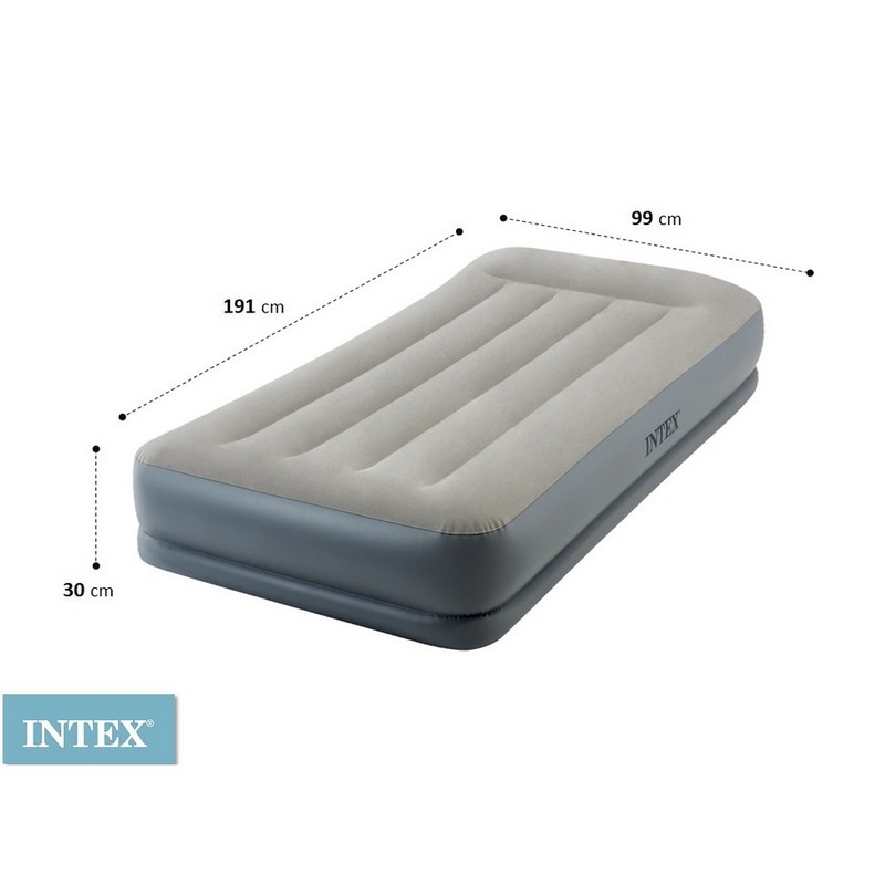 Надувная кровать Intex Mid-Rice Airbed 99х191х30см, встроенный насос 64116