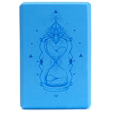 Блок для йоги 23x15x7см Inex EVA Yoga Block 3" YGBK3-CB689 кобальтовый синий с рисунком