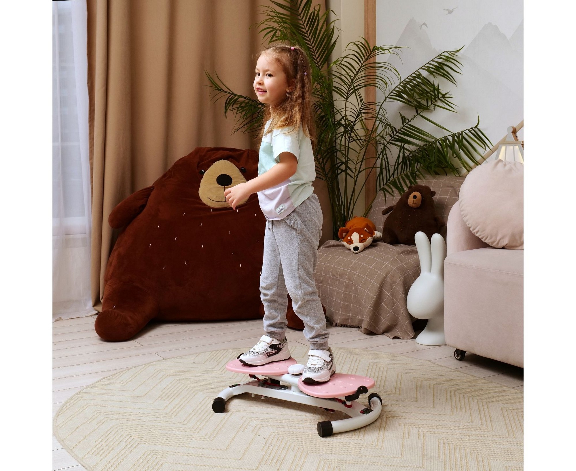 Фитнес платформа DFC Twister Bow с эспандерами TW-S108P розовый