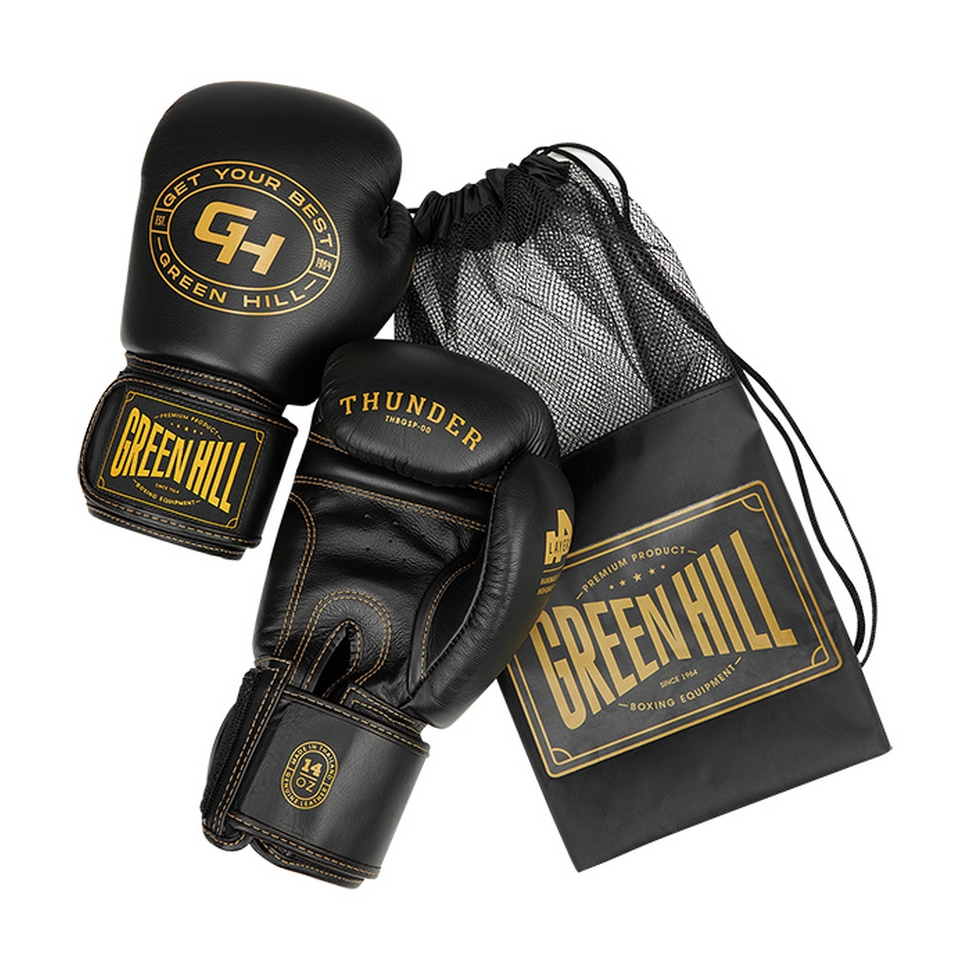 Боксерские перчатки Green Hill THUNDER THBGSP-00 чёрный