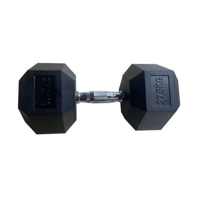Обрезиненная гексагональная гантель 27,5кг Inex Hex Dumbbell TF-D2017-27.5 черный