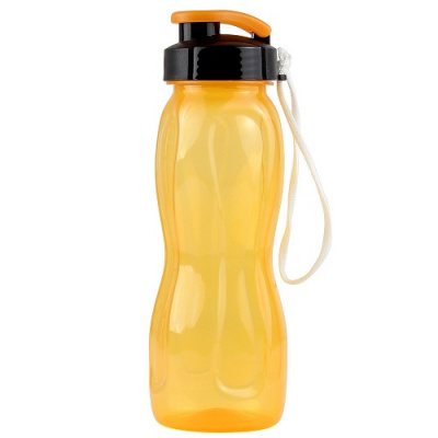 Бутылка для воды 550 мл WOWBOTTLES, шнурок в комплекте, прозрачно/желтый КК0471