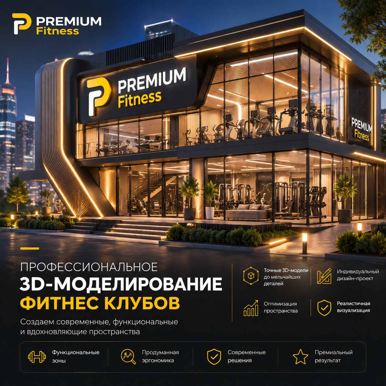 3D Планировка помещений под спортзал