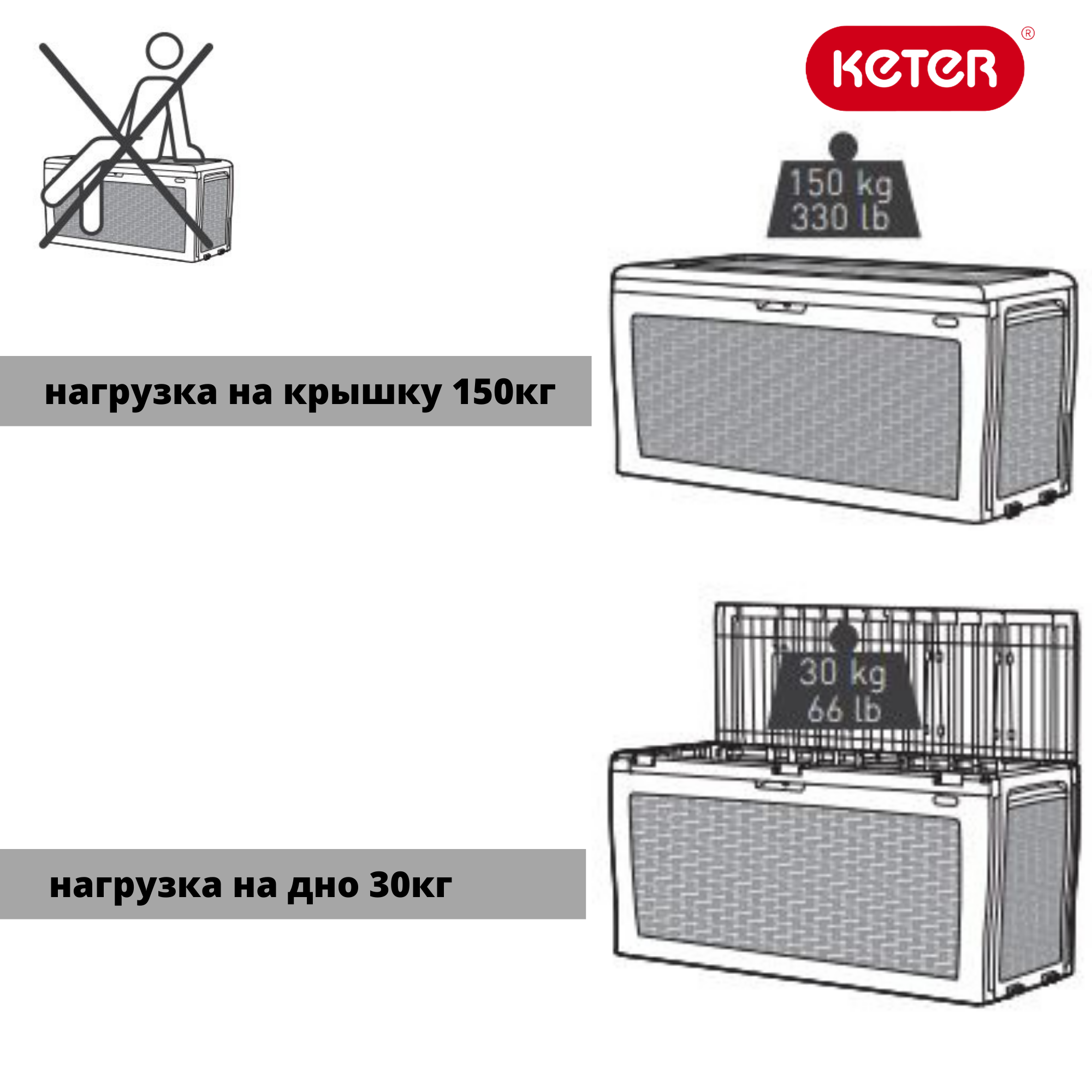 Сундук ротанговый Самоа (SAMOA RATTAN BOX) 270л, капучино