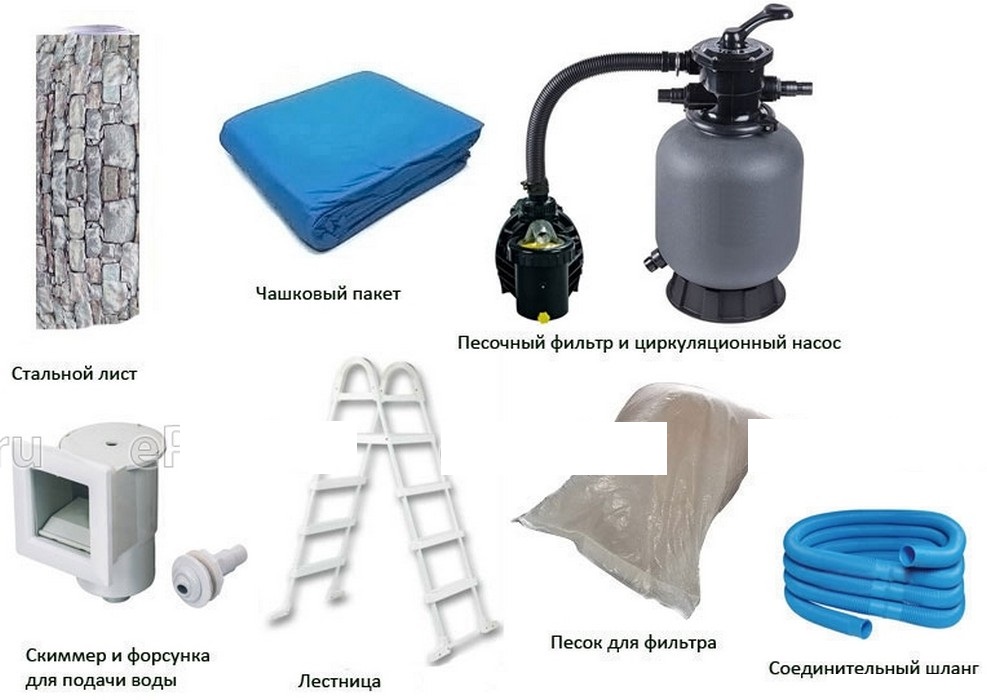 Морозоустойчивый бассейн Azuro Stone круглый 4,6х1,2 м Premium
