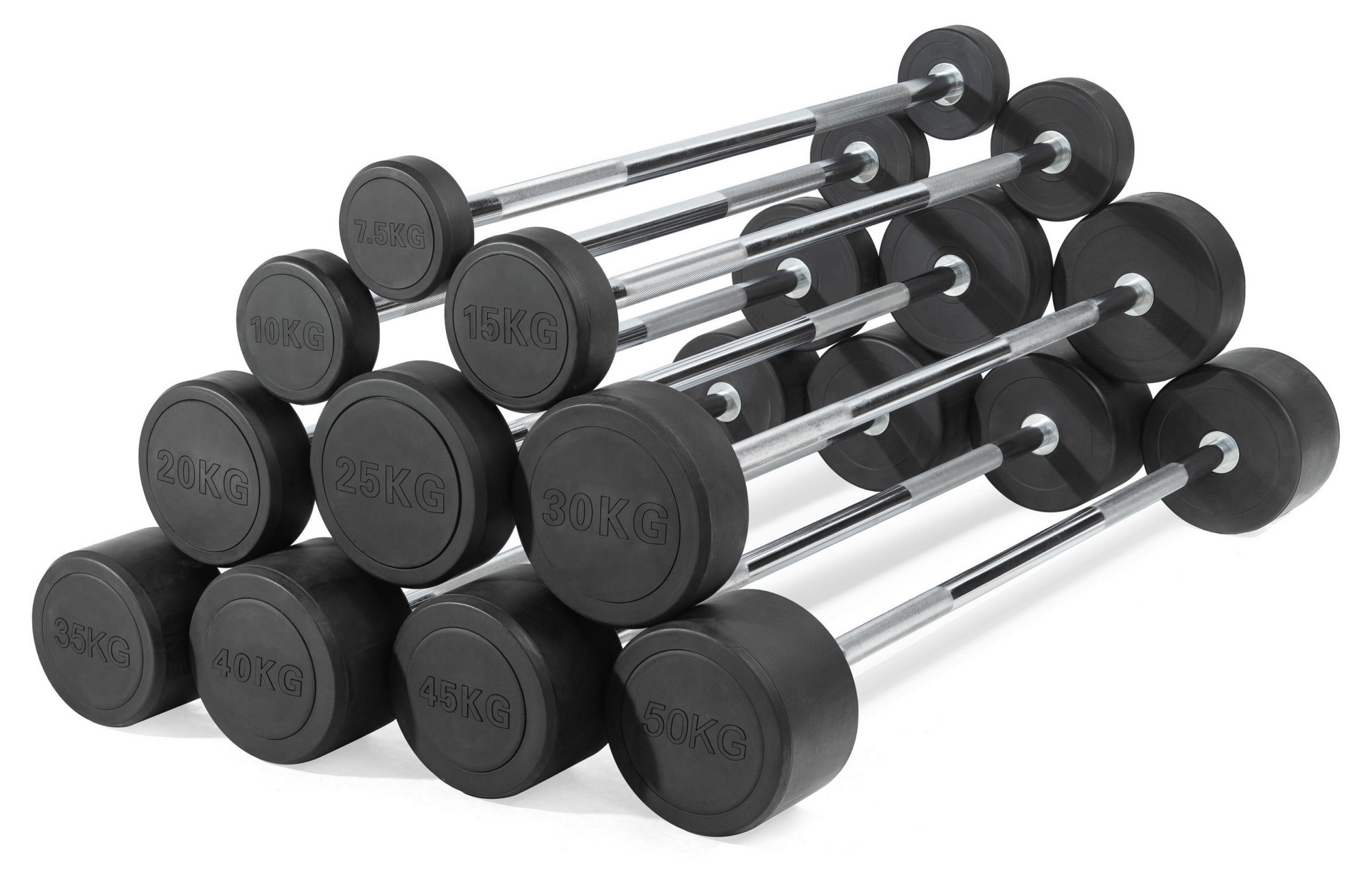 Штанга неразборная обрезиненная 45 кг. Прямой гриф VictoryFit VF-DX4450