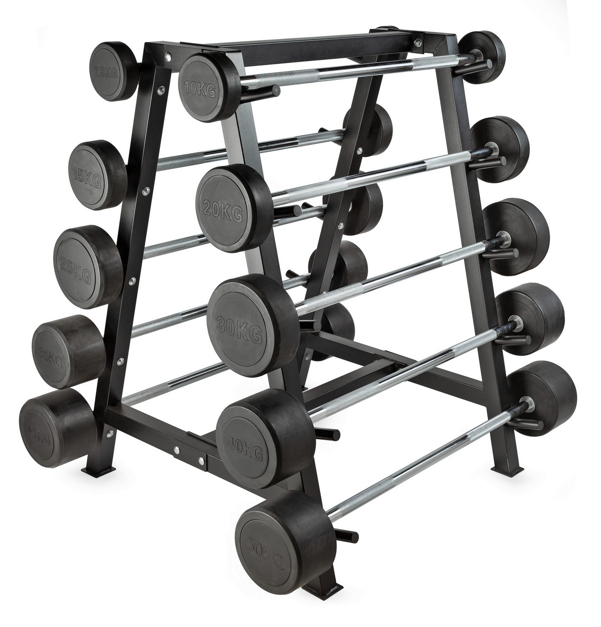 Штанга неразборная обрезиненная 45 кг. Прямой гриф VictoryFit VF-DX4450