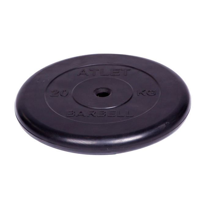 Диск обрезиненный d26мм MB Barbell MB-AtletB26-20 20кг черный
