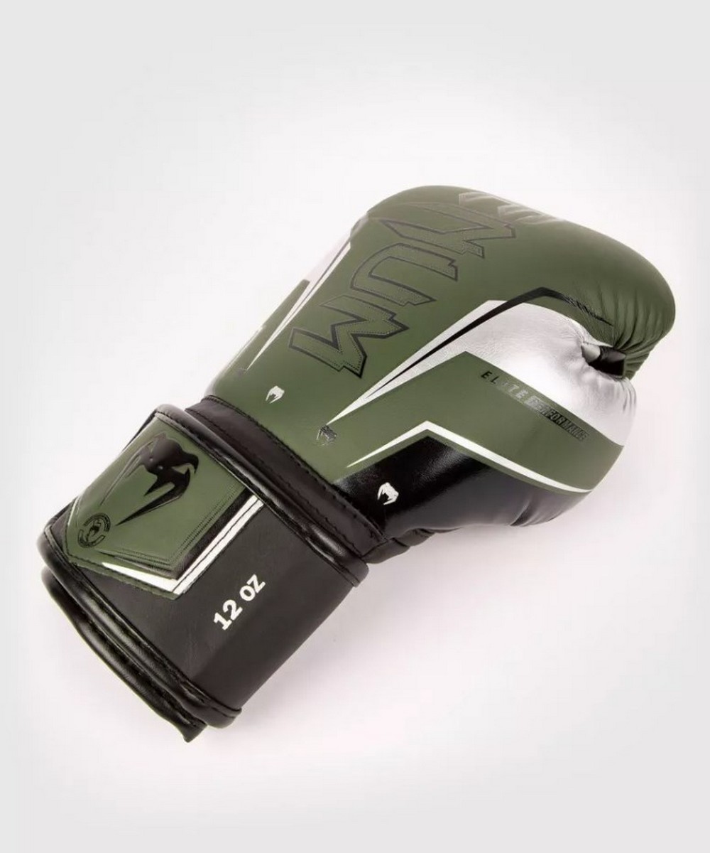Перчатки Venum Elite Evo 04260-578-10oz хакки\серебрянный
