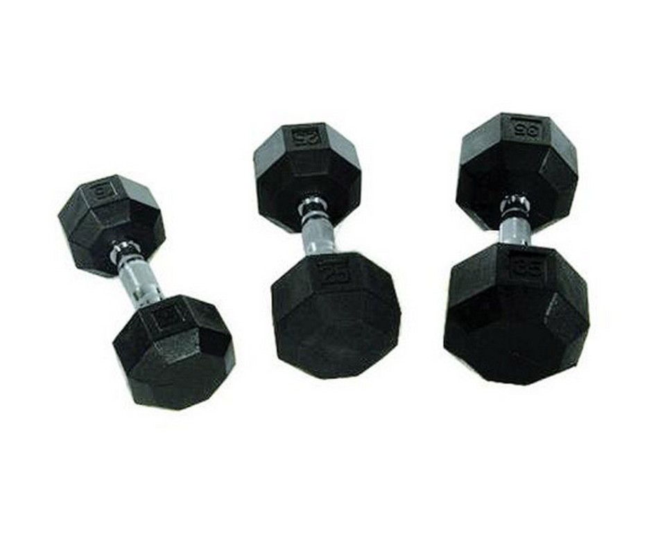 Гантель 40кг Perform Better Rubber Encased Hex Dumbbells 4137-40\BK-40-00