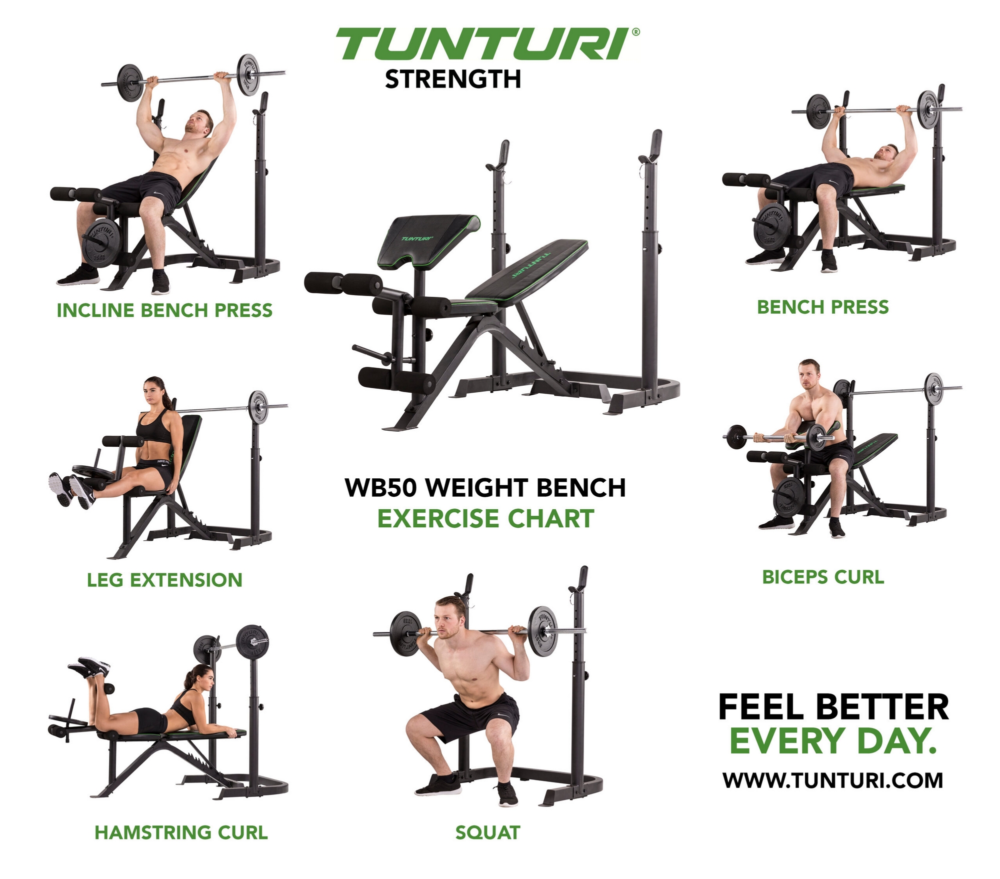 Скамья для жима Tunturi WB50 17TSWB5000 | Premium Fitness