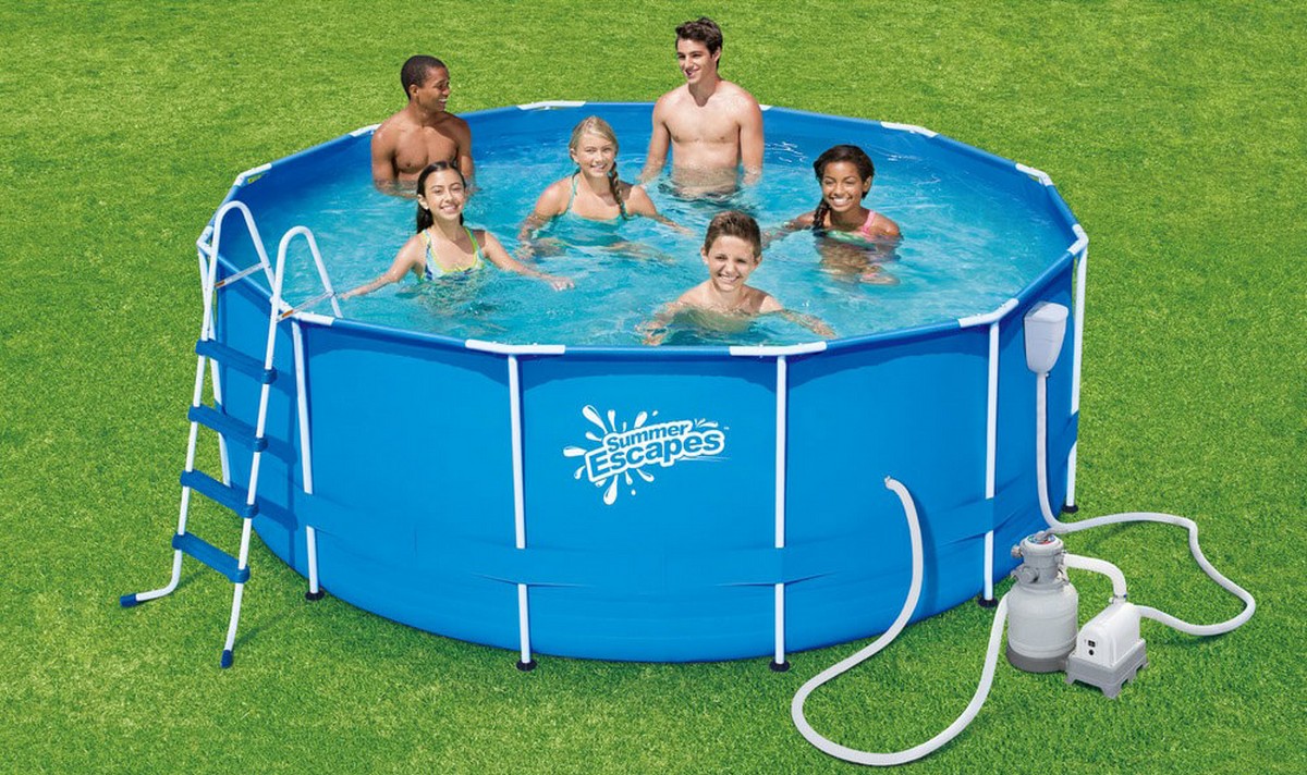 Каркасный бассейн круглый 366х132см+насос-фильтр SummerEscapes Polygroup P20-1252-S