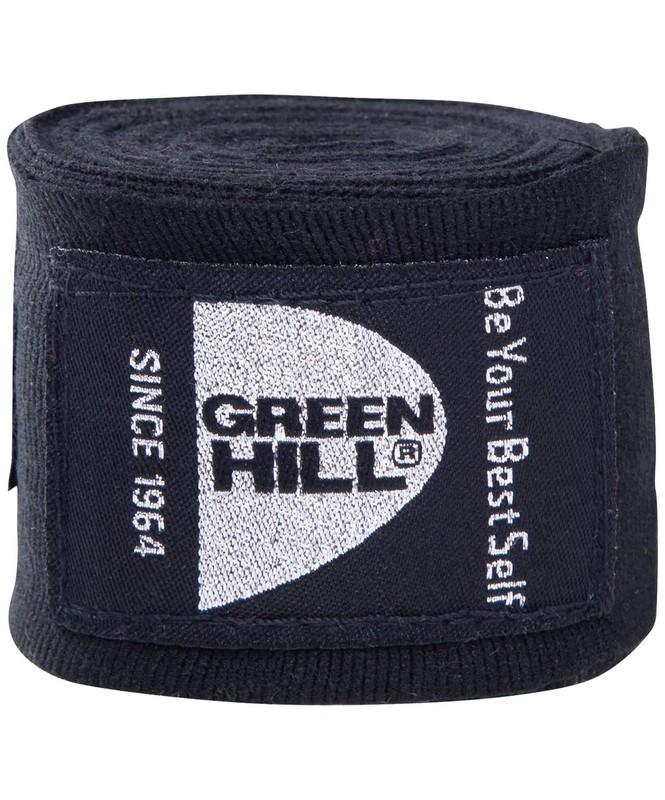 Бинт боксерский Green Hill BP-6232d, 4,5м, эластик, черный