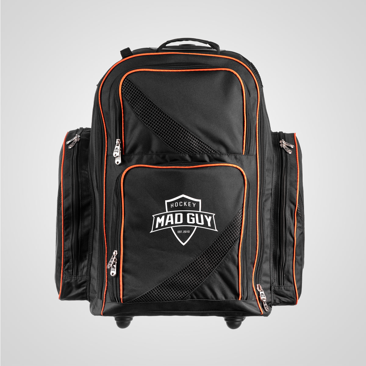 Рюкзак хоккейный на колесах, JR Mad Guy Limited Edition, черный\оранжевый