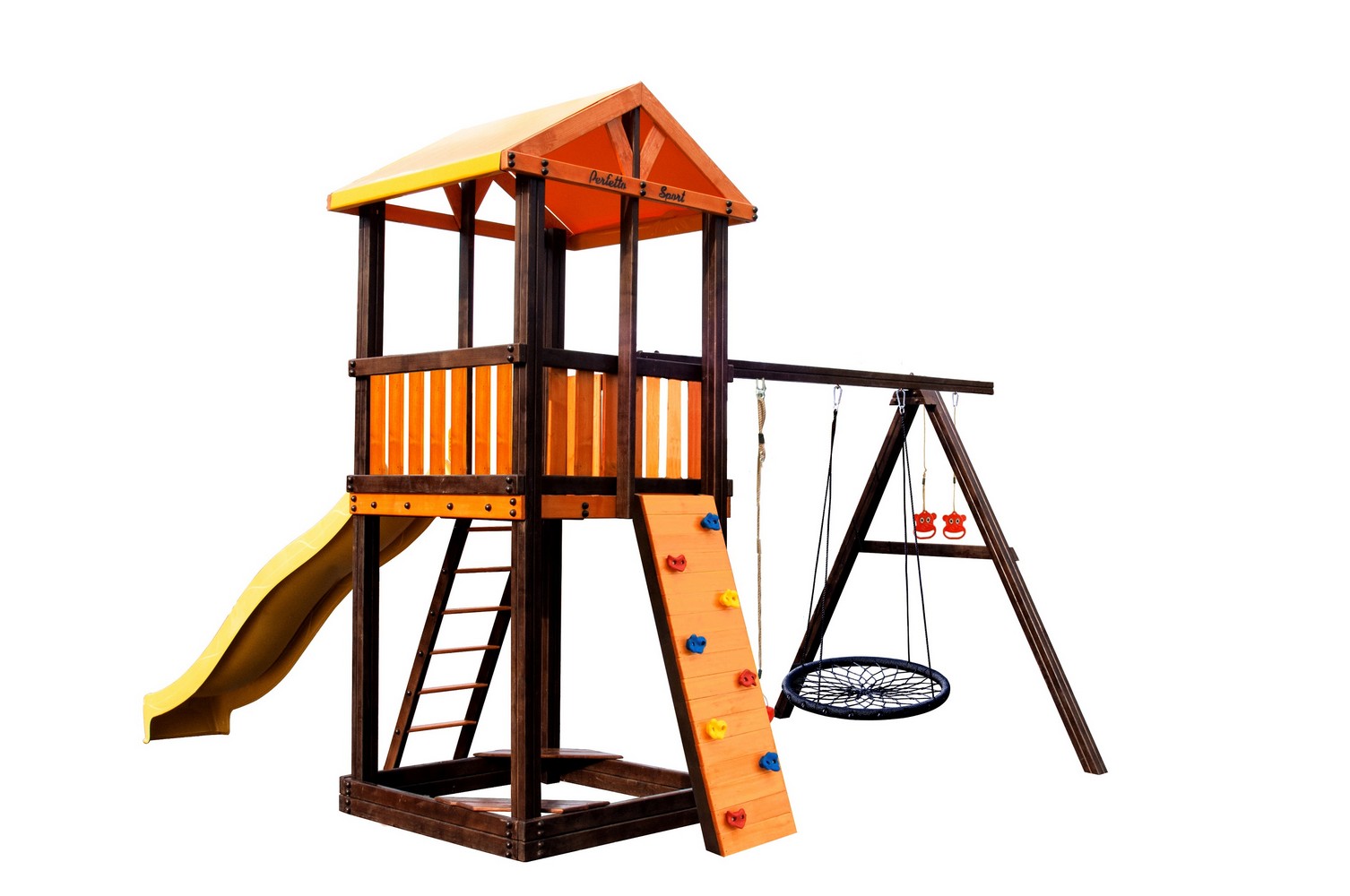 Игровой комплекс Perfetto Sport Pitigliano-4 + качели Паутина