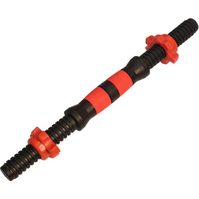 Гриф с гайками пластиковый Sportex (d 25) 36 см E29510 красный