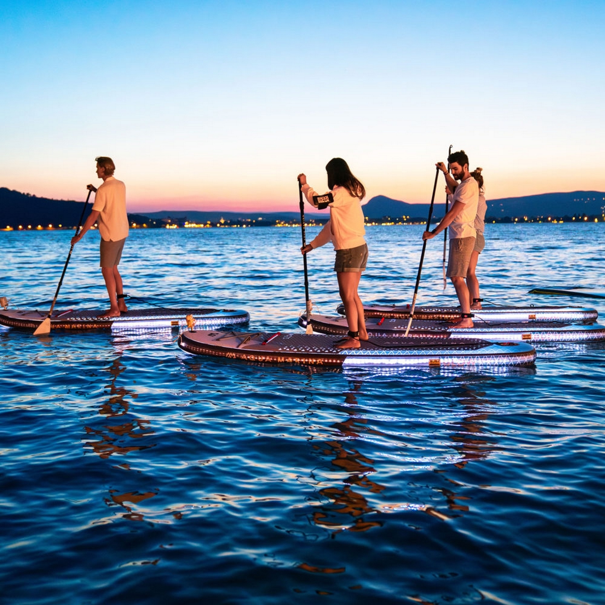 SUP-доска 315х79х15см, Ambient Light System, киль, лиш, до 140кг Aqua Marina Glow BT-24GL