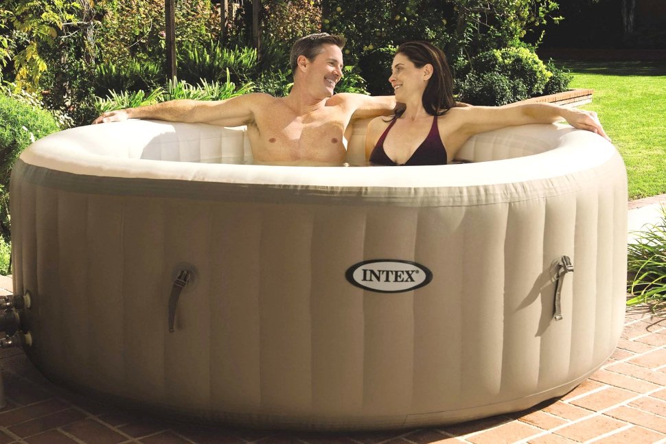 СПА-бассейн Bubble Massage 165/216х71см, 1098л., круглый с круговым пузырьковым массаж Intex 28428