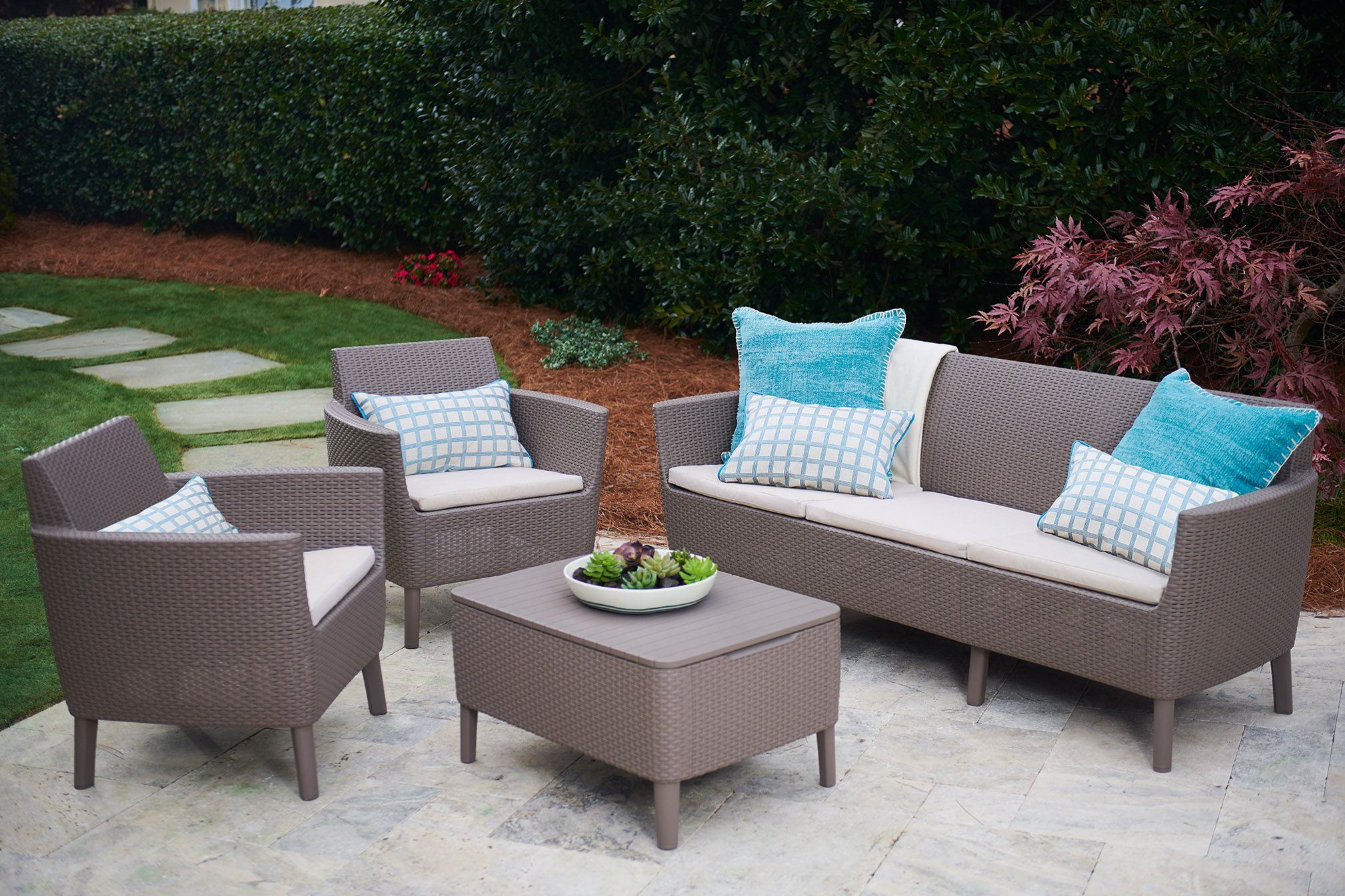 Комплект Салемо трипл сет (Salemo 3 seater set) капучино