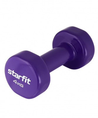 Гантель виниловая Star Fit DB-101 4 кг, фиолетовый.