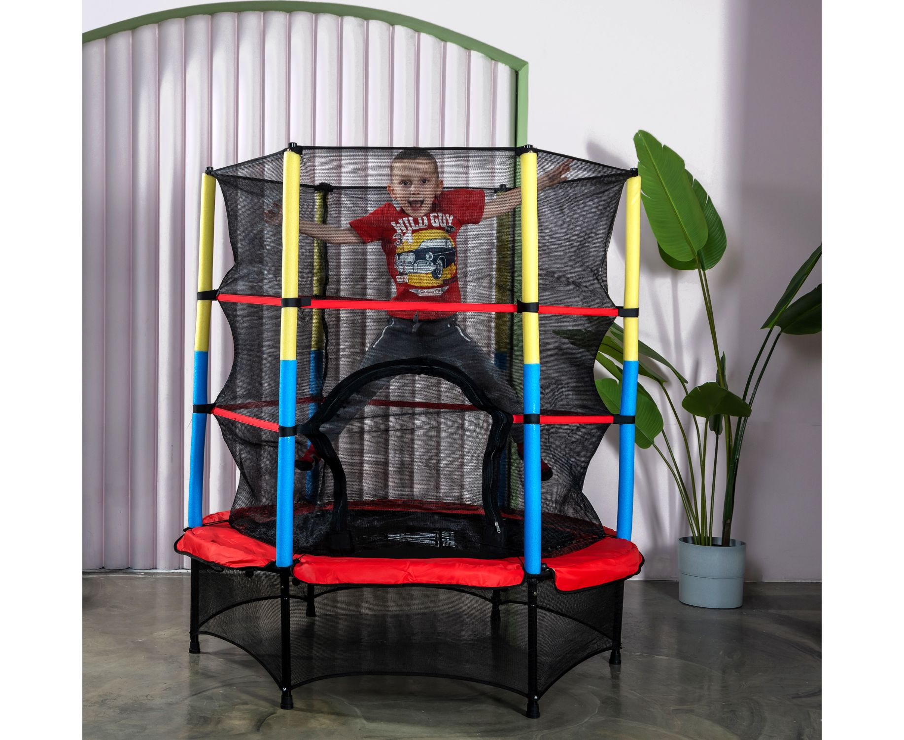 Батут DFC Jump kids 55" (137см) 55INCH-JD-RYB красно-желто-синий