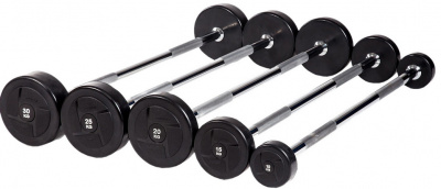 Набор прямых штанг (шаг 5 кг, 5 шт) POWER Profi-Fit 10-30 кг