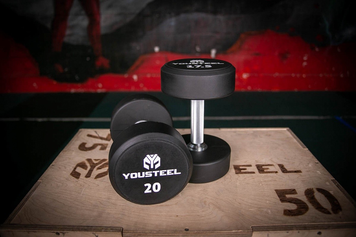 Гантель круглая PU-полиуретановая 37,5 кг YouSteel
