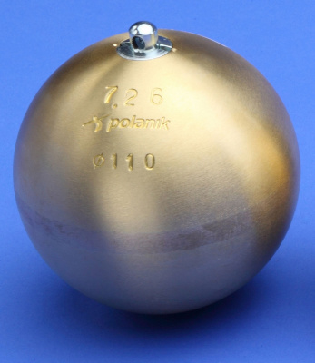 Молот соревновательный 5кг, диам. 100 мм, латунь. Polanik IAAF PM-5/100-M