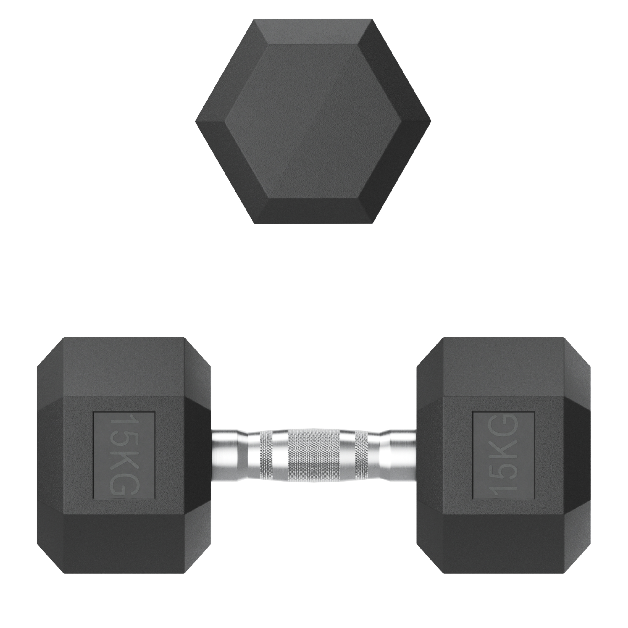 Гантель гексагональная обрезиненная 15 кг UnixFit DBHEX15x2 2 шт