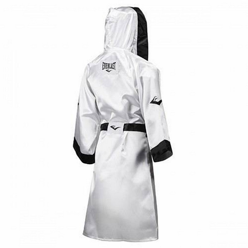 Халат с капюшоном Everlast 4387H WH/BK бело-черный