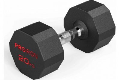 Гантель обрезиненная 20кг PROIRON Г1200ОБР