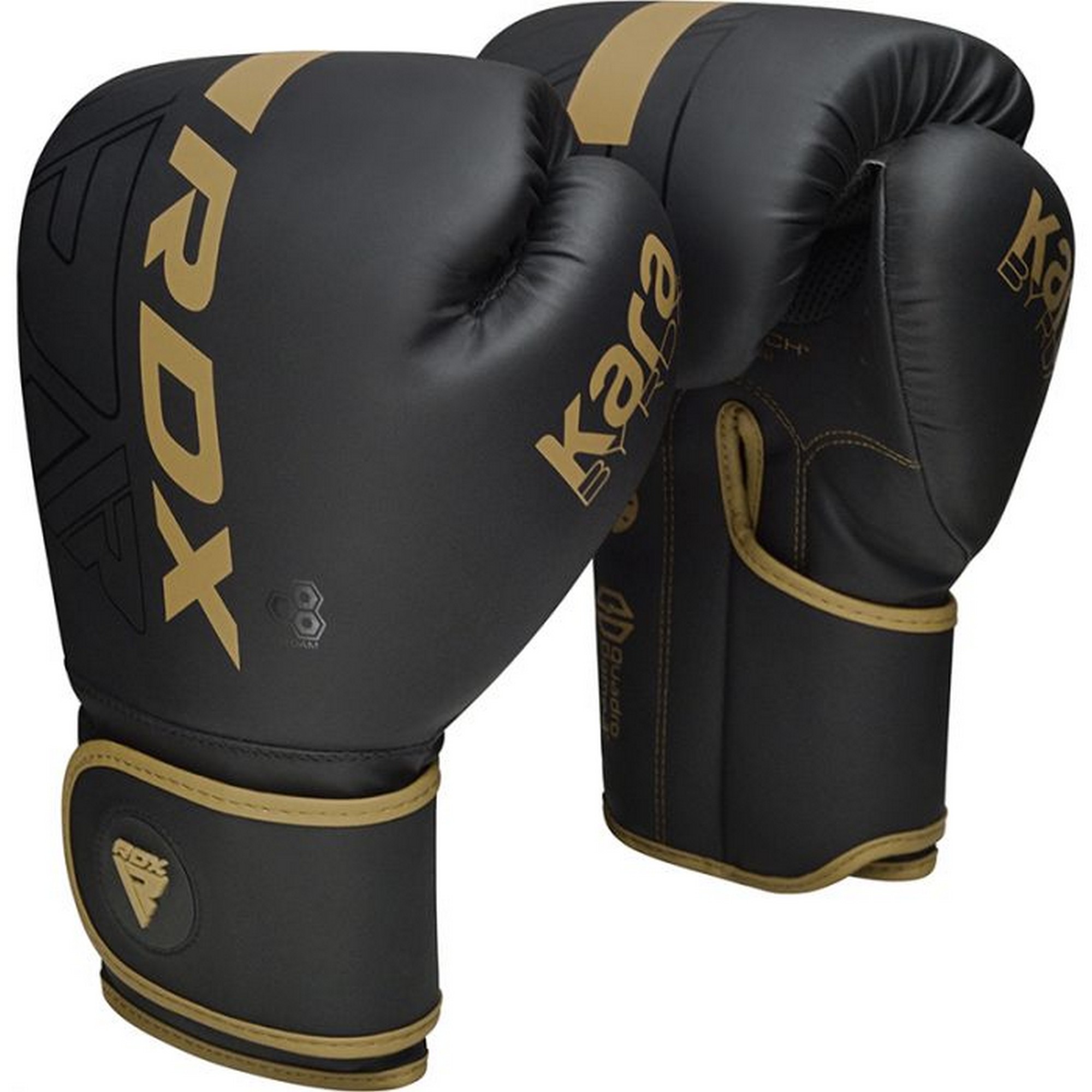 Перчатки тренировочные RDX BGR-F6MGL-12OZ черный\золотой матовый