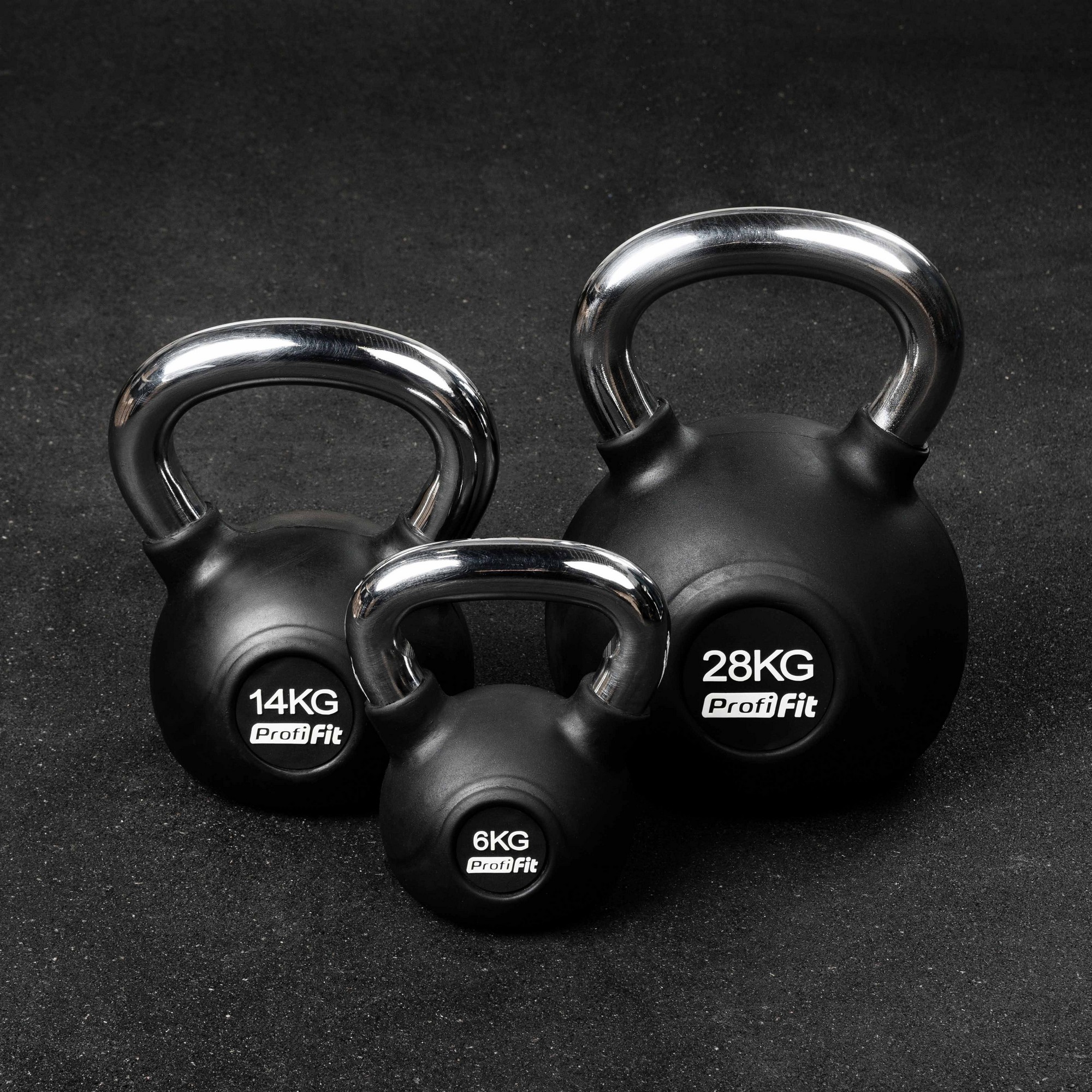 Гиря обрезиненная с хромированной ручкой 6кг Profi-fit