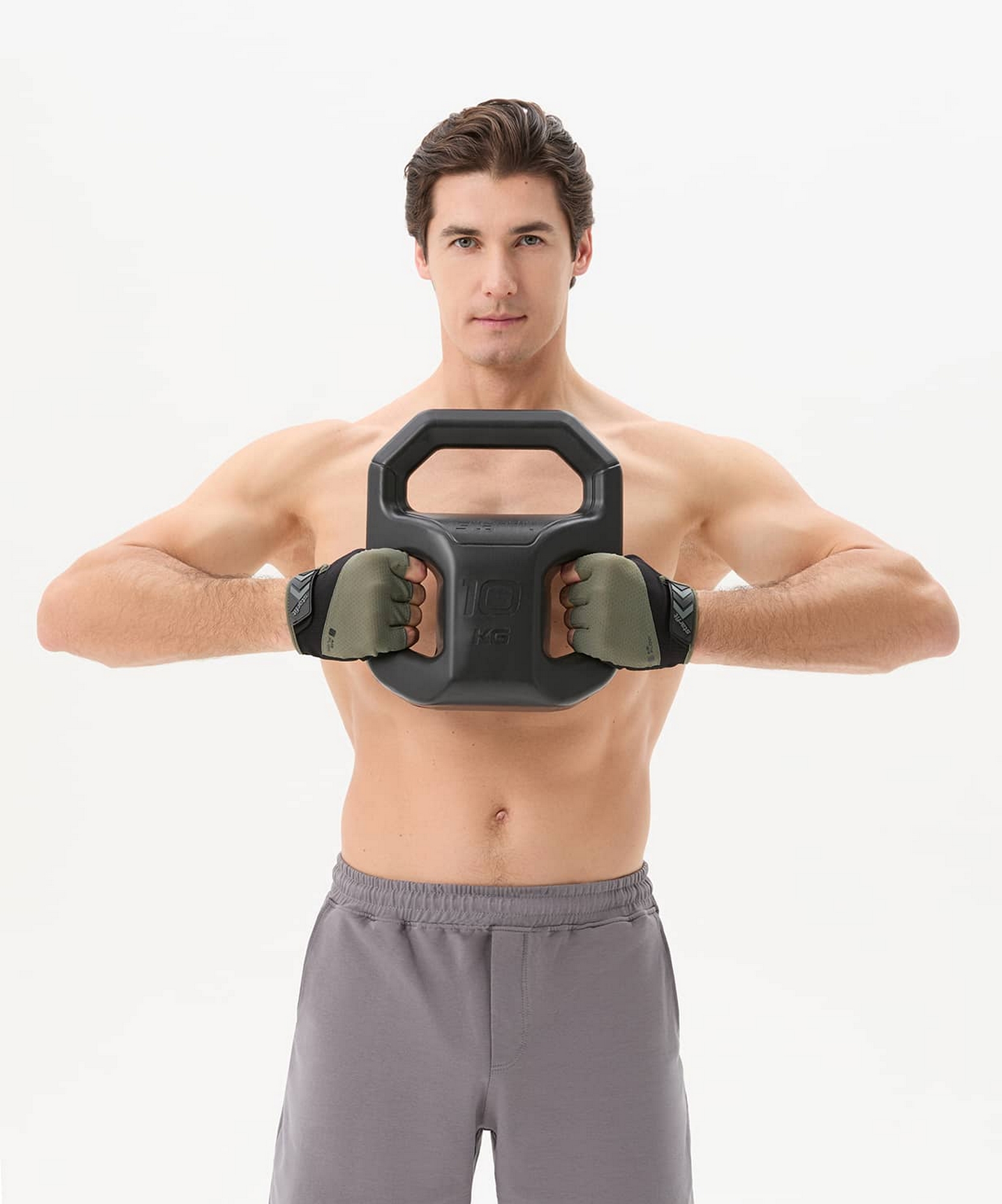 Перчатки для фитнеса Star Fit WG-204, черный\хаки
