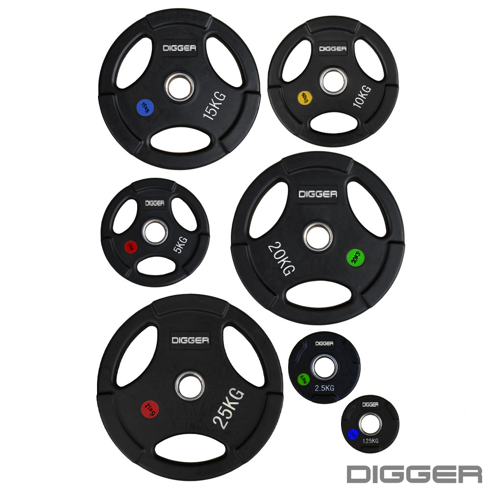 Диск олимпийский обрезиненный 3-х хватовый 5кг Hasttings Digger HD51C1C-5