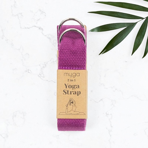 Ремень для йоги 180 см Yoga Belt and Sling 2 in 1 Myga RY1136 серый