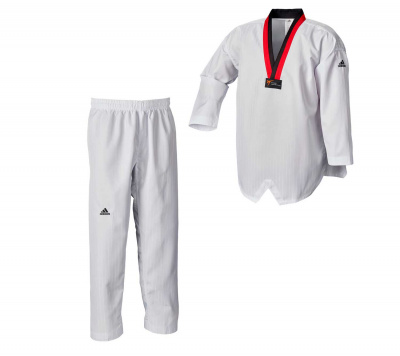 Добок для тхэквондо Adidas WT Adi-Start adiTS01 белый с красно-черным воротником