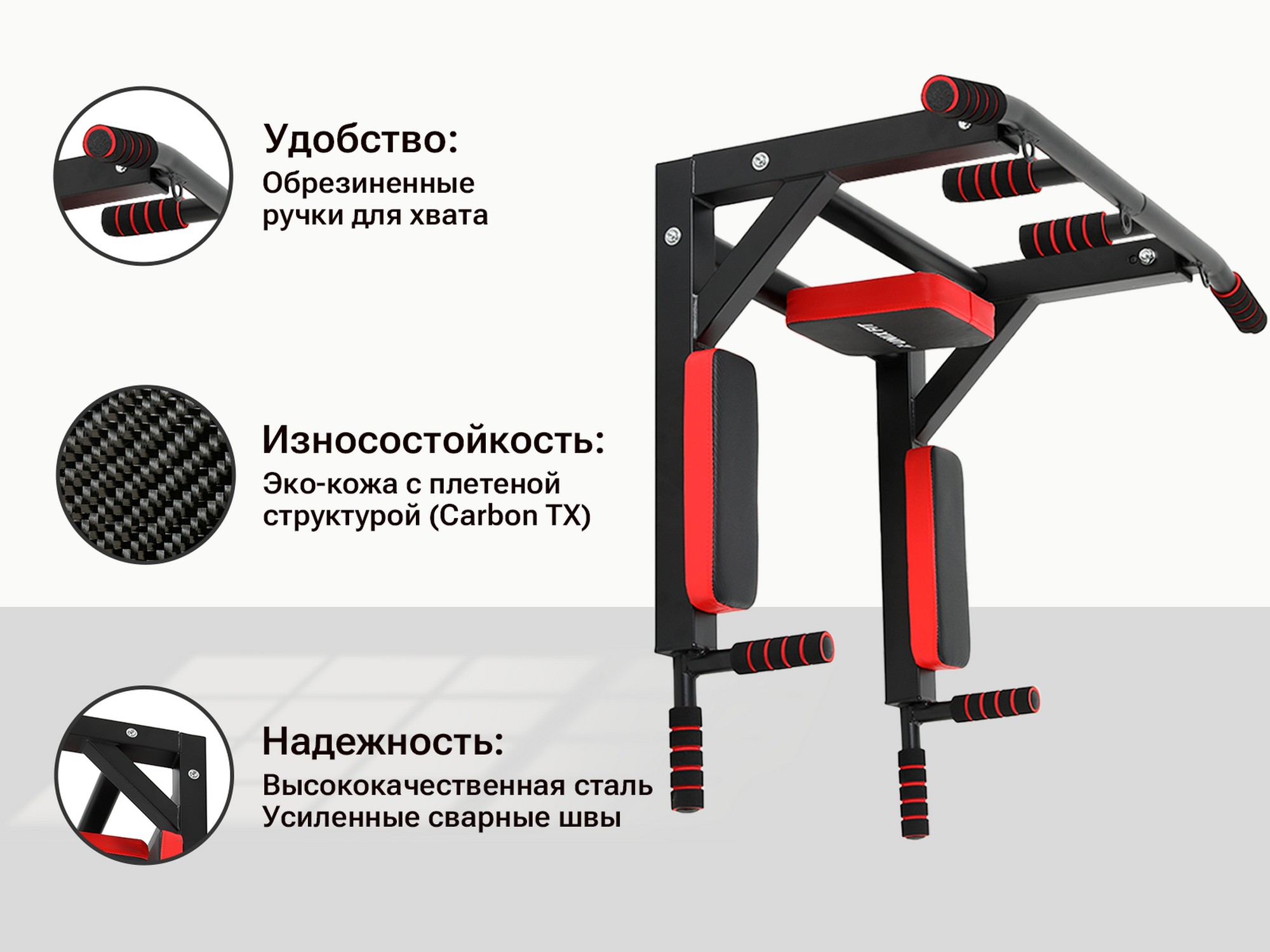 Турник настенный 3 в 1 UnixFit PULL UP 200 BSPU200 | Premium Fitness