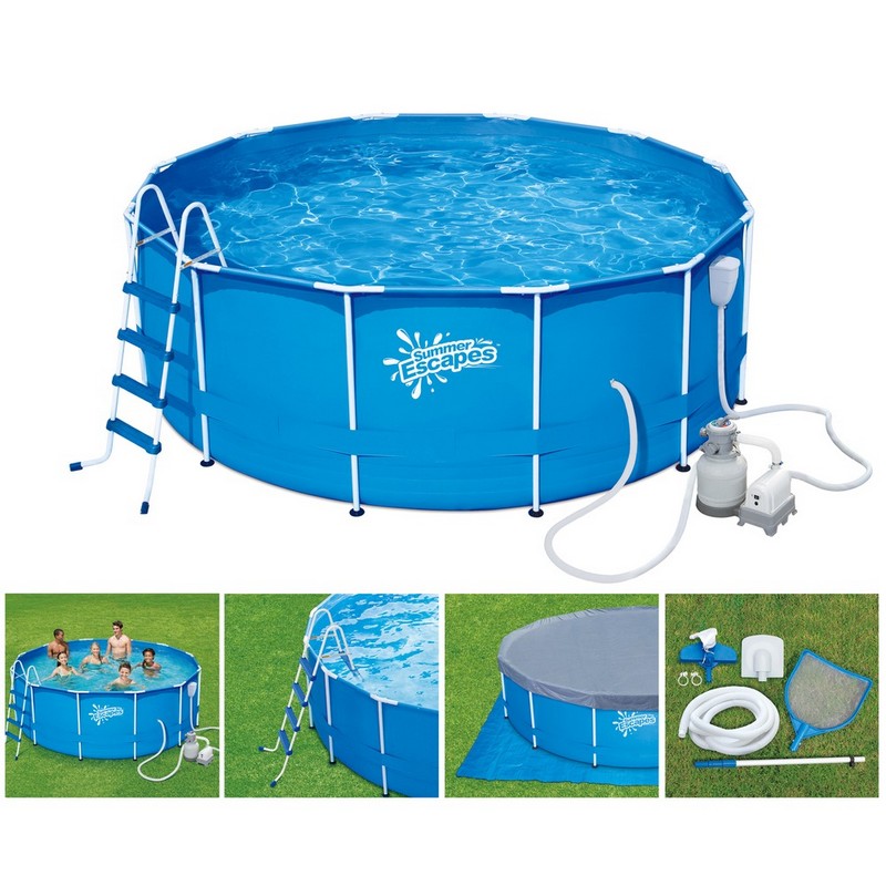 Каркасный бассейн круглый 366х132см SummerEscapes Metal Frame Р20-1252-S