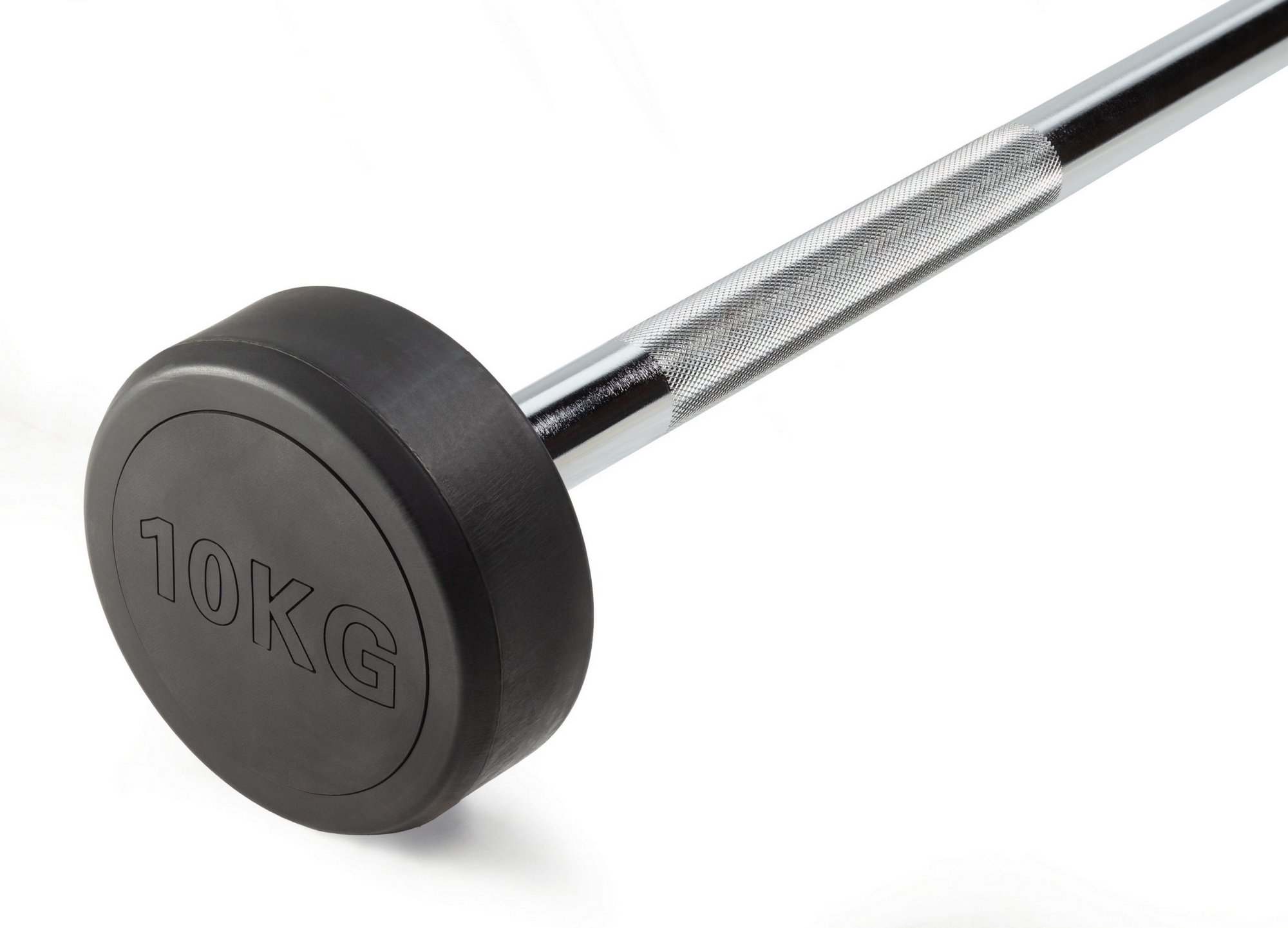 Штанга неразборная обрезиненная 10 кг. Прямой гриф VictoryFit VF-DX4100