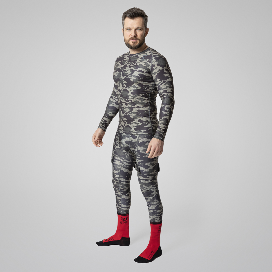 Брюки с защитной пластиковой раковиной Mad Guy Camo-Line JRnet\коричневый
