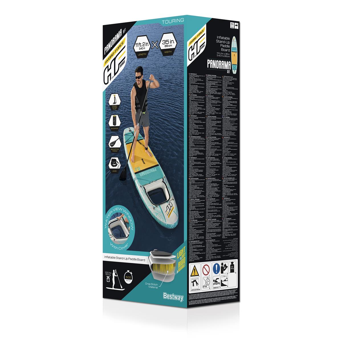 SUP-доска Panorama 340х89х15см, насос, весло, лиш, ремнабор, сумка, до 150кг Bestway 65363