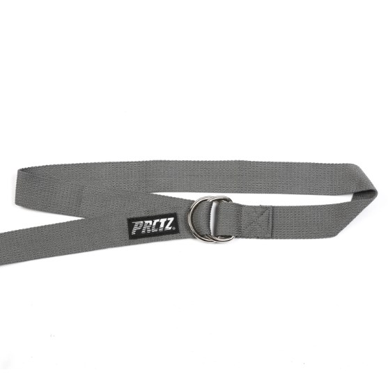 Ремень для йоги с металлическим карабином PRCTZ YOGA STRAP, серый PY7501