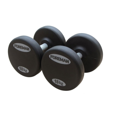 Гантели фиксированные обрезиненные 22 кг Foreman FM\ARD-22KG\BK-FL-00 пара черный, наклейка редизайн