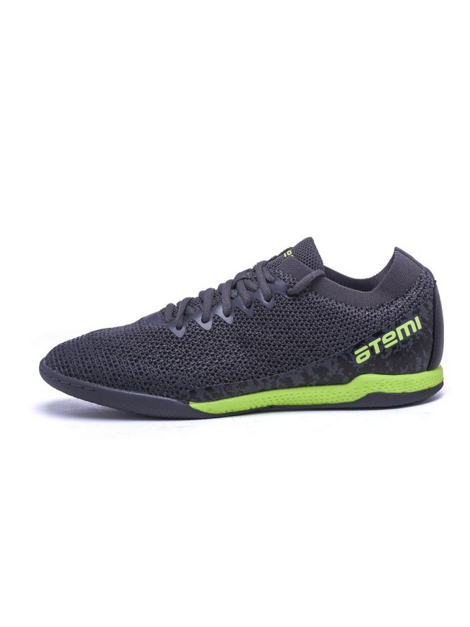 Бутсы футбольные Atemi INDOOR JUNIOR SBA-003 серый\ярко-салатовый
