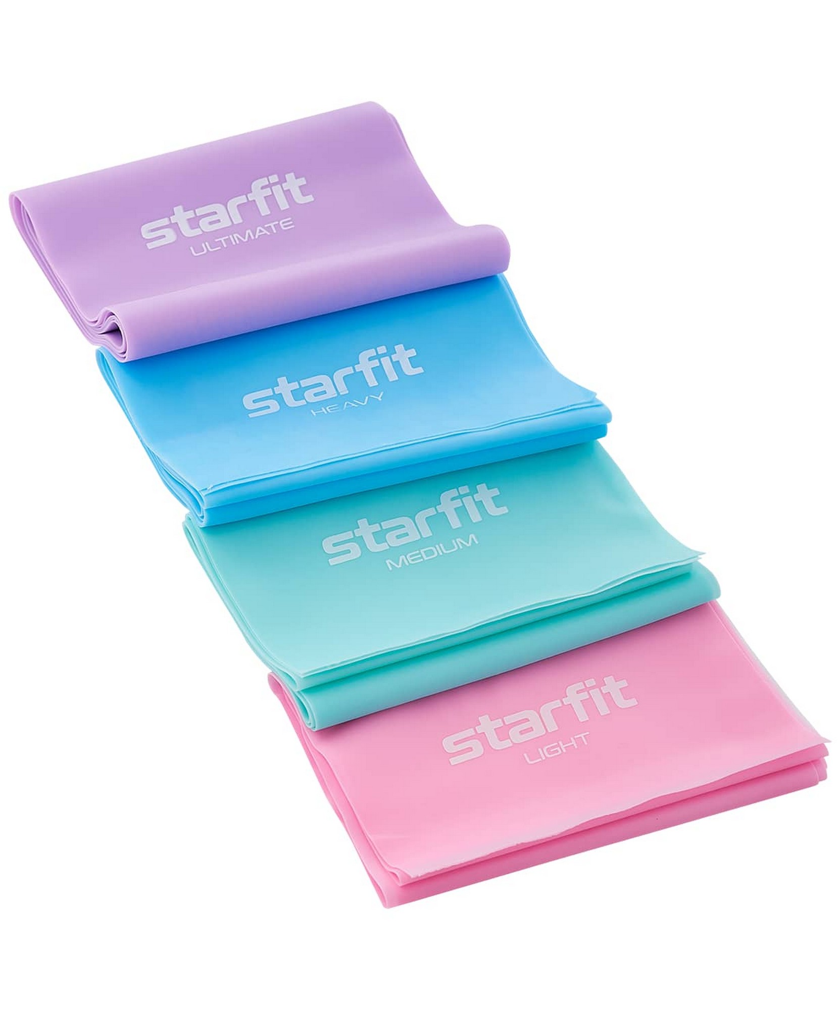 Лента для пилатеса Star Fit 120х15х0,35 см ES-201 розовый пастель