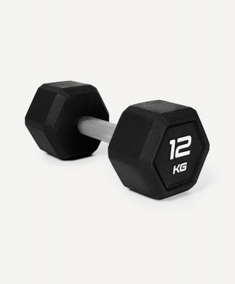 Гантель гексагональная 12кг, обрезиненная Star Fit DB-301PRO черный