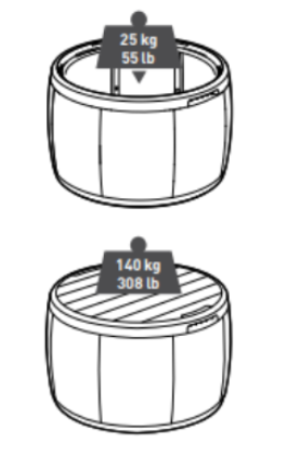 Стол-сундук Раттан 140л., графит Circa rattan storage box